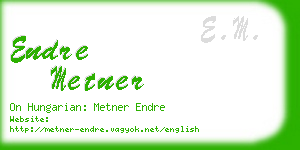 endre metner business card